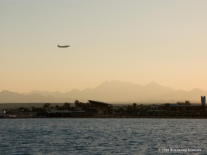  Самолет, Вечер, Хургада, Египет, Hurghada, Egypt